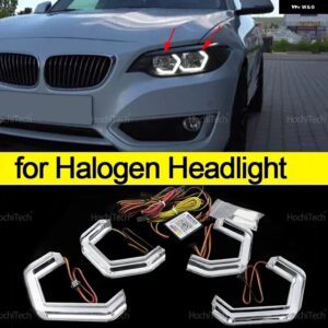 BMW 2シリーズ F22 F23 F87 M2 フェイスリフト前 2012-2016 シーケンシャル APP リモコン マルチカラー モード エンジェル アイズ リング L - Halogen Headlight