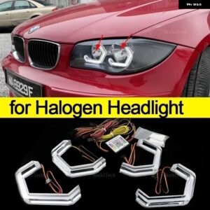 BMW 1シリーズ E81 E82 E87 E88 2004-2013 RGB マルチカラーライト リング APP 制御ウインカー点滅 DRL LED エンジェルアイキット カスタム - Halogen Headlight