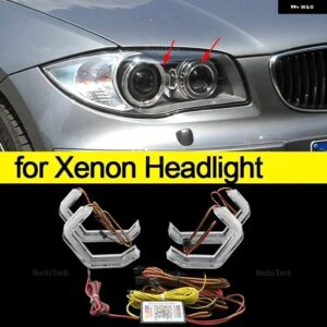 BMW 1シリーズ E81 E82 E87 E88 2004-2013 RGB マルチカラーライト リング APP 制御ウインカー点滅 DRL LED エンジェルアイキット カスタム - for Xenon Headlight
