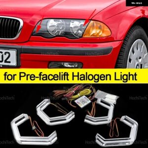 BMW 3シリーズ E46 セダン 1999-2005 ダイナミック カースタイリングマルチカラーアプリコントロール LED リング M4 スタイルウインカーライ - for pre-lci halogen
