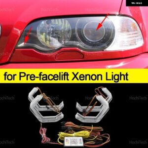 BMW 3シリーズ E46 セダン 1999-2005 ダイナミック カースタイリングマルチカラーアプリコントロール LED リング M4 スタイルウインカーライ - for pre-lci xenon