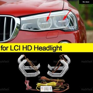 BMW X3 F25 2010-2016 M4 スタイル LED エンジェルアイキットリング点滅 RGB APP 制御ヘッドライト ランプ とウインカー カスタムパーツ ア - for HD headlight