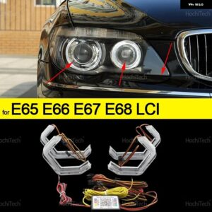 BMW 7シリーズ E65 E66 E67 E68 アルピナ B7 2001-2008 RGB マルチカラーライト リング APP 制御点滅 DRL LED エンジェルアイキット カスタ - for facelift