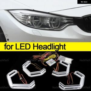 BMW 4シリーズ F32 F33 F36 F82 F83 M4 2013-2019 ダイナミック RGB ライト リング アプリ制御 DRL LED エンジェルアイキット ウインカー付 - for LED headlight