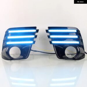 スバル 車 LED DRL デイライト フォレスター 2022 2023 2024 黄色ウィンカーデイランニングドライビングランプ フォグランプ - White and Yellow