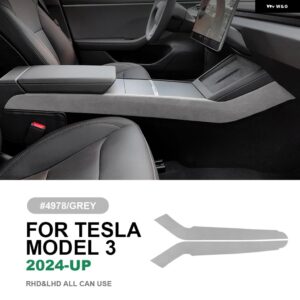 テスラ イタリアトップスエードセンターコンソールサイドストリップトリム ステッカー モデル 3 ハイランド 2024 以降の装飾インテリア アク - 4978 Highland