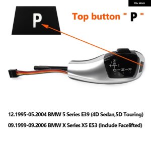 BMW LED ギア シフトノブ シフターキット E46 E39 E90 E60 E92 E38 E91 E61 E87 E93 E83 E63 E85 E82 E81 E89 E84 E88 E64 アクセサリー カ - E39 X5 E53 Silver 2