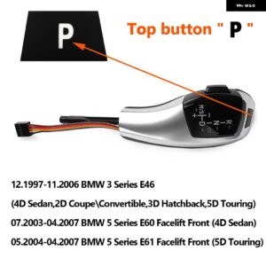 BMW LED ギア シフトノブ シフターキット E46 E39 E90 E60 E92 E38 E91 E61 E87 E93 E83 E63 E85 E82 E81 E89 E84 E88 E64 アクセサリー カ - E46 E60 E61 Silver 2