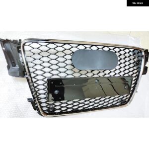 アウディ B8 フロントバンパー レーシング グリル ハニカム フード メッシュ グリッド A5 S5 SLINE 2008-2011 非 RS5 カスタムパーツ アク - CHROME FRAME
