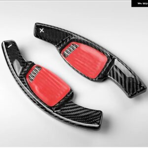 アウディ RS5 RS7 2021 2022 カーボンステアリングホイール シフトパドル延長カーアクセサリー カスタムパーツ アクセサリー 交換用部品 互 - black
