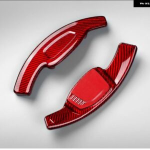 アウディ RS5 RS7 2021 2022 カーボンステアリングホイール シフトパドル延長カーアクセサリー カスタムパーツ アクセサリー 交換用部品 互 - red