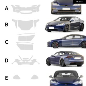 テスラ 8.5MIL TPU 車バンパー ペイントフィルム モデル S 2021-24 プレスクラッチ耐性クリアブラ PPF デカールキット カス - S 2021-2024 1SET