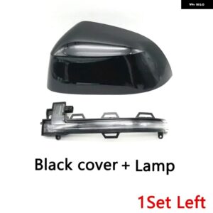 BMW ドアサイドバックミラー カバー キャップ とインジケータライト ランプ X3 X4 X5 X6 F15 F16 F25 F26 カスタムパーツ アクセサリー 交 - 1set Black Left