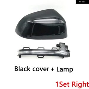 BMW ドアサイドバックミラー カバー キャップ とインジケータライト ランプ X3 X4 X5 X6 F15 F16 F25 F26 カスタムパーツ アクセサリー 交 - 1set Black Right