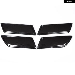 ランドローバー 4個 交換部品 ディスカバリー 5 L462 2017 2018 ABS グロスブラック室内ドア装飾パネル カバー トリム LR5 カスタムパーツ - carbon fiber