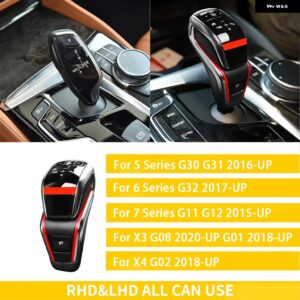 BMW 5 6 7シリーズ G30 G31 G32 G11 G12 X3 G08 G01 X4 G02 アクセサリーギア シフトノブ シフトレバーヘッド M スポーツスタイル カスタム - Red stripe