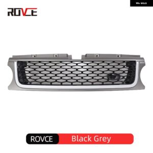 ランドローバー 1個 フロントバンパー グリル レンジローバースポーツ L320 2010-13 ABS カースタイリングメッシュグリル アクセサリー カ - black grey