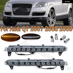 アウディ LED DRL デイタイム ランニングライト ウィンカーライト デイライト 12V ホワイト Q7 2007 2008 2009 フォグランプ 黄色 カスタム