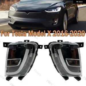 テスラ LED DRL フロントバンパー フォグライト デイタイム ランニングライト フォグランプ モデル X 2016-2020 米国/EU バ - US Version-Left