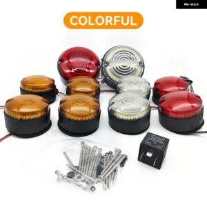 ランドローバー ディフェンダー 90 110 130 1995-2016 95MM ラウンド NAS スタイル LED アップグレード ライト 交換用ウインカー/ポジション - multi colorful