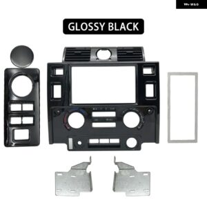 ランドローバー カースタイリング チューニング インテリア パーツ ダブルディンフェイシアキット ディフェンダー グロッシーブラック マッ - Glossy black