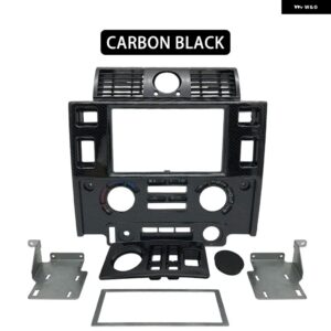 ランドローバー カースタイリング チューニング インテリア パーツ ダブルディンフェイシアキット ディフェンダー グロッシーブラック マッ - CARBON LOOK