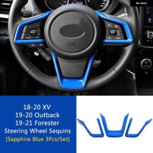 スバル ステアリング ホイールステッカー トリムステアリング ホイールボタン カバー フォレスター 19-24 アウトバック 19-22 XV - Baking Paint Blue