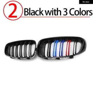 BMW 外観車グリル フロントキドニー光沢 2 ラインダブルスラット 3シリーズ GT 3GT F34 2012-2019 320I 328I 335I XDRIVE - 2.Black with 3 color