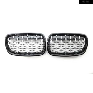 BMW X5 E70 X6 E71 2007-2013 ABS 車グリル フロントキドニーグリル ダイヤモンドスタイル クロームブラック 51137157687 51137157688 51137185223 - silver black
