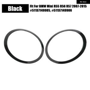 BMW カー フロント ヘッドライト トリムカバー 装飾フレーム ミニ R55 R56 R57 2007-2015 #51137149905 #51137149906 - black