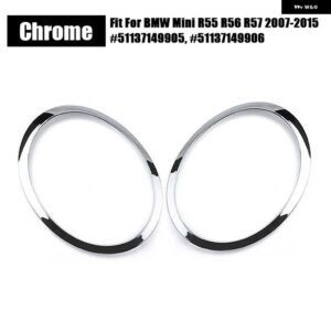 BMW カー フロント ヘッドライト トリムカバー 装飾フレーム ミニ R55 R56 R57 2007-2015 #51137149905 #51137149906 - Chrome