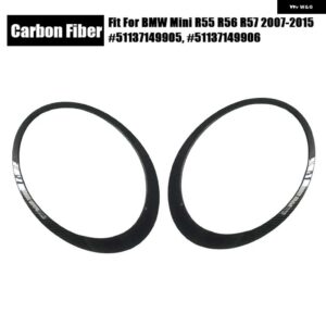 BMW カー フロント ヘッドライト トリムカバー 装飾フレーム ミニ R55 R56 R57 2007-2015 #51137149905 #51137149906 - Carbon Fiber
