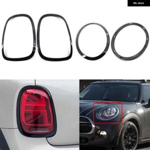 BMW ヘッドライト テールライト リングベゼルトリム ミニクーパー F55/F56/F57 2014-2021 51712285495 51712285496 51137300631 51137300632 - Black Front-Rear