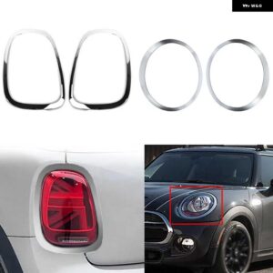 BMW ヘッドライト テールライト リングベゼルトリム ミニクーパー F55/F56/F57 2014-2021 51712285495 51712285496 51137300631 51137300632 - Silver Front-Rear