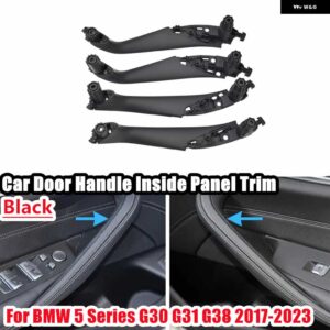 BMW 4個 インテリア車ドア ハンドル 内側パネル トリム 5シリーズ G30 G31 G38 2017-2023 51417438523 51417438524 - black 4pcs