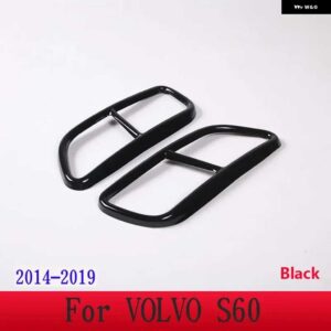 ボルボ 2個 ステンレス テールマフラーマフラー出力カバー トリム XC60 S60 XC90 S90 V90 外装 - For　S60　14-19　Black