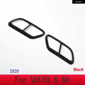 ボルボ 2個 ステンレス テールマフラーマフラー出力カバー トリム XC60 S60 XC90 S90 V90 外装 - For　S60　20　Black