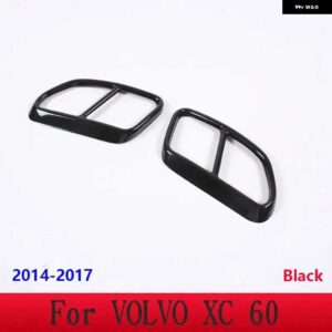 ボルボ 2個 ステンレス テールマフラーマフラー出力カバー トリム XC60 S60 XC90 S90 V90 外装 - For　XC60　14-17　Black