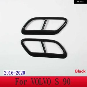 ボルボ 2個 ステンレス テールマフラーマフラー出力カバー トリム XC60 S60 XC90 S90 V90 外装 - For　S90　16-20　Black
