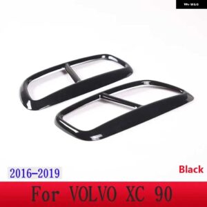 ボルボ 2個 ステンレス テールマフラーマフラー出力カバー トリム XC60 S60 XC90 S90 V90 外装 - For　XC90　16-19　Black