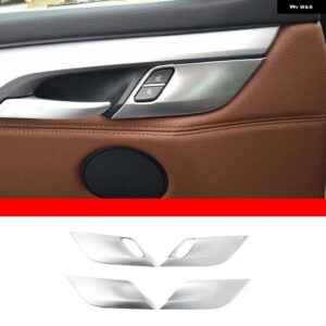 BMW ドア安全ロック スイッチ ボタン フレーム ハンドル ボウルカバー トリムステッカー X5 F15 X6 F16 2014-2018 インテリア - Silver