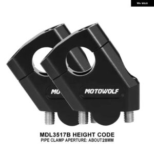BMW 汎用 オートバイ ハンドル バーライザーバー マウント ハンドル クランプ 28MM 22MM ホンダ R1200GS ヤマハ MT07 MT09 - 28mm Black
