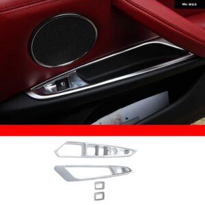 BMW X5 F15 X6 F16 2014-2018 LHD ABS 窓ガラスリフト スイッチ ボタン コントロールパネル フレーム カバー トリムインテリア - Silver