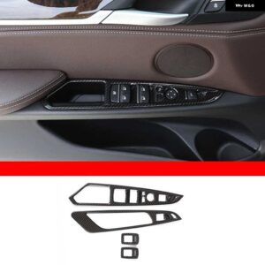 BMW X5 F15 X6 F16 2014-2018 LHD ABS 窓ガラスリフト スイッチ ボタン コントロールパネル フレーム カバー トリムインテリア - carbon fiber