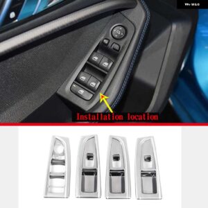 BMW 2シリーズ F45 F46 2015-2019 窓リフト スイッチ パネル トリムカバー フレーム ABS クロームインテリア 自動車ステッカー - Style B Silver