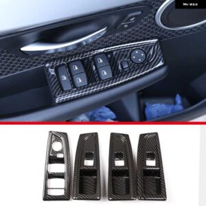 BMW 2シリーズ F45 F46 2015-2019 窓リフト スイッチ パネル トリムカバー フレーム ABS クロームインテリア 自動車ステッカー - Style A carbon fiber