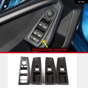 BMW 2シリーズ F45 F46 2015-2019 窓リフト スイッチ パネル トリムカバー フレーム ABS クロームインテリア 自動車ステッカー - Style B carbon fiber