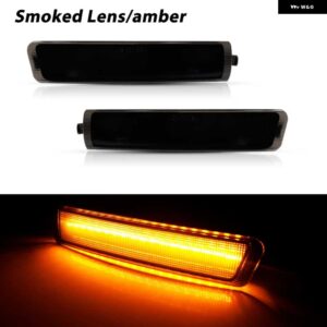 BMW 1996-2002 Z3 M クーペアンバー LED フロントバンパー サイド マーカー ウィンカーライト 運転/パーキング灯フェンダー フレアランプ 12V - Smoked Lens Amber