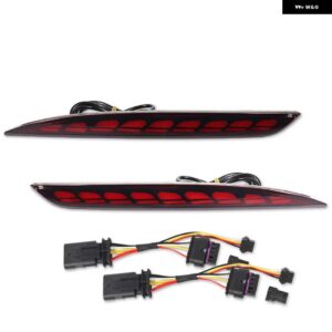 テスラ モデル Y 2020-2024 車 LED リアバンパー リフレクターライト機能テール/ ブレーキ リア フォグランプ シーケンシャル ウ - Red Lens