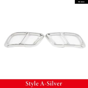 BMW ステンレス X5 G05 X6 G06 X7 G07 2019-2025 テールマフラーマフラー出力カバー M スポーツバージョン用 - Style A Silver